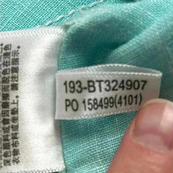 Tommy Bahama Linen Blue Button Up Shirt Long Sleeve Adult 3XL - Picture 10 of 14